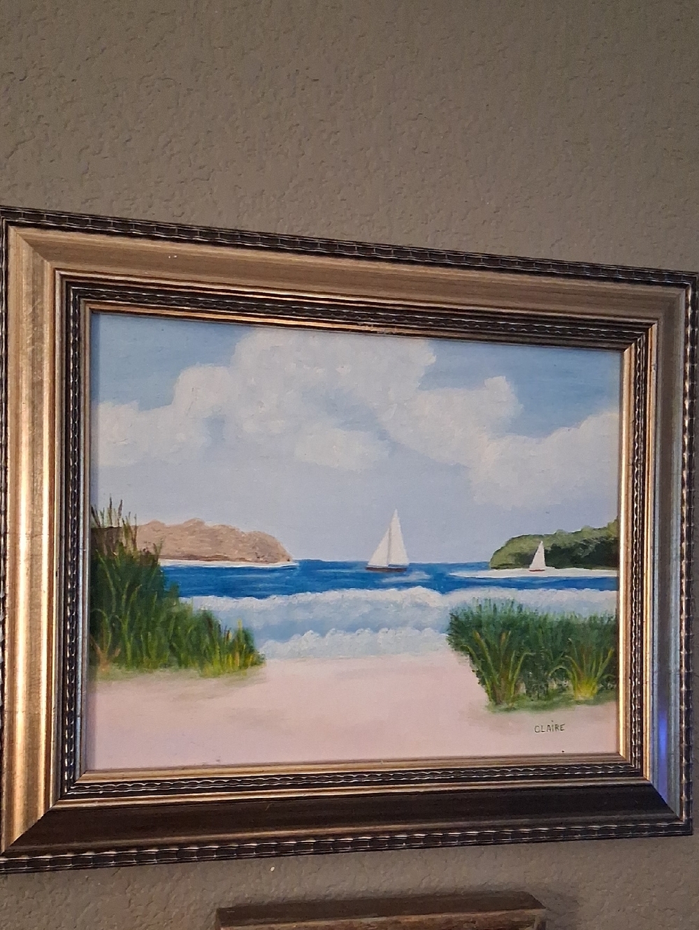 Seaside Sailboats Painting
